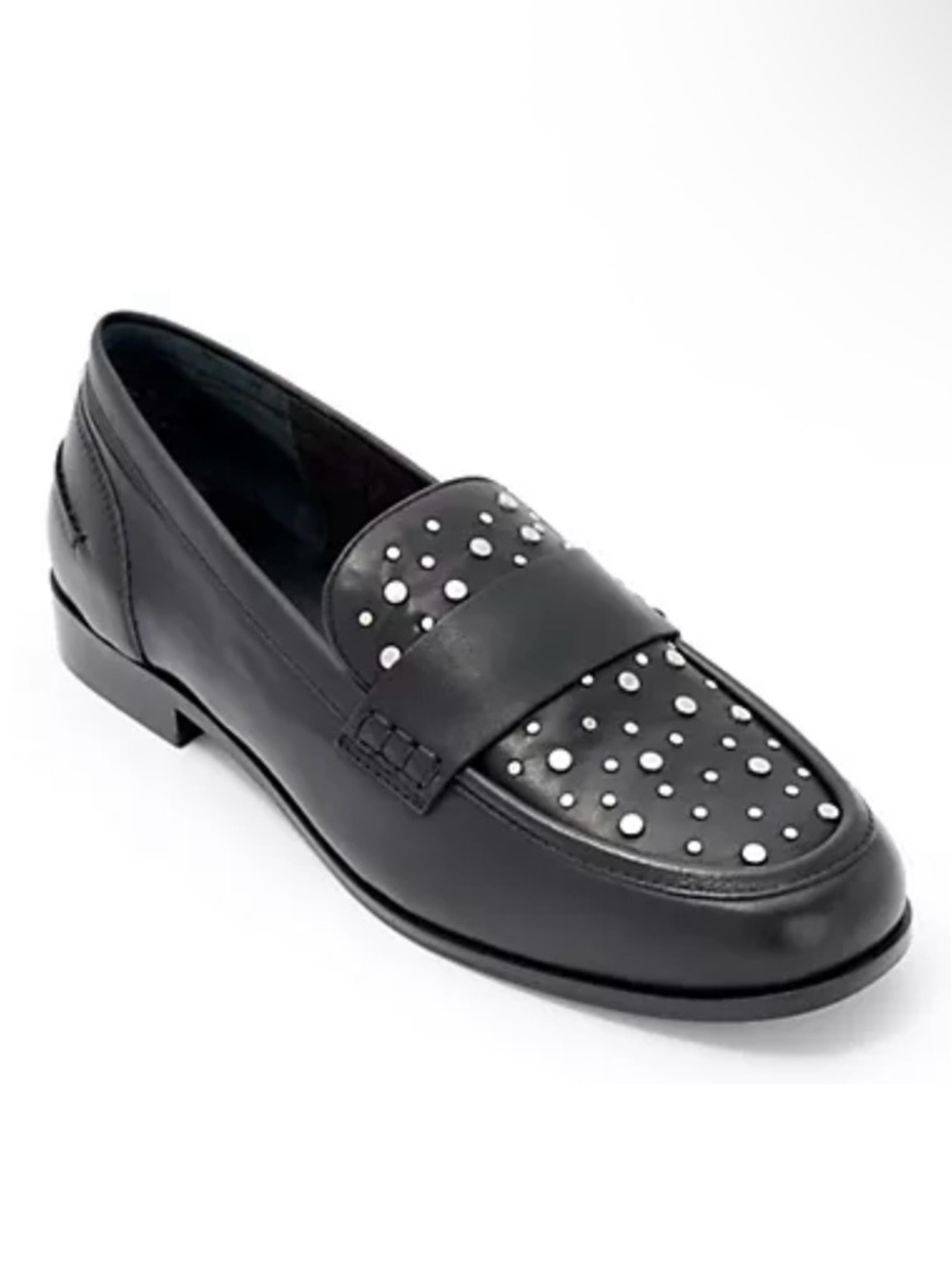 Seychelles Sooner or Later Black leather Studded Loafers women’s size 6
